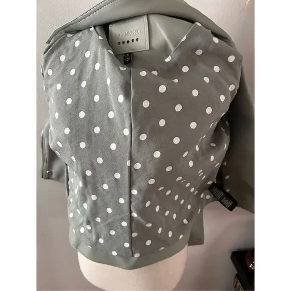 Blanknyc gray faux leather motorcycle jacket size small long sleeve - Picture 3 of 4